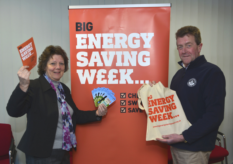 Julia Baron and Clive Leworthy launching Big Energy Saving Week
