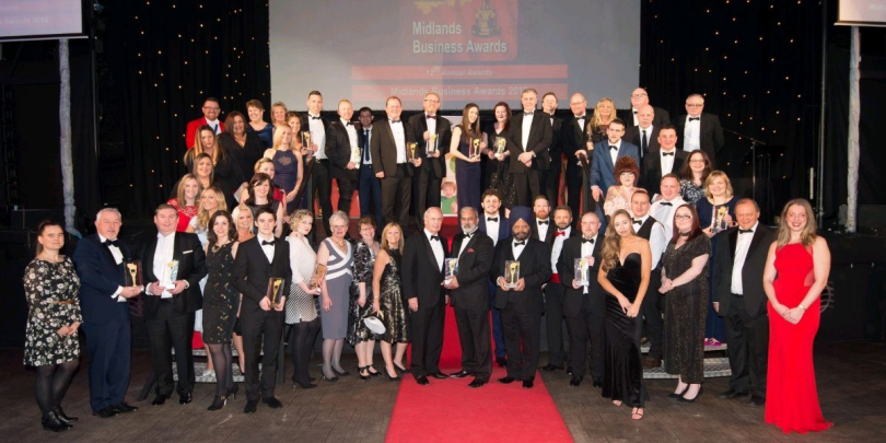 The Morris Site Machinery team pictured with other winners at the Midlands Business Awards