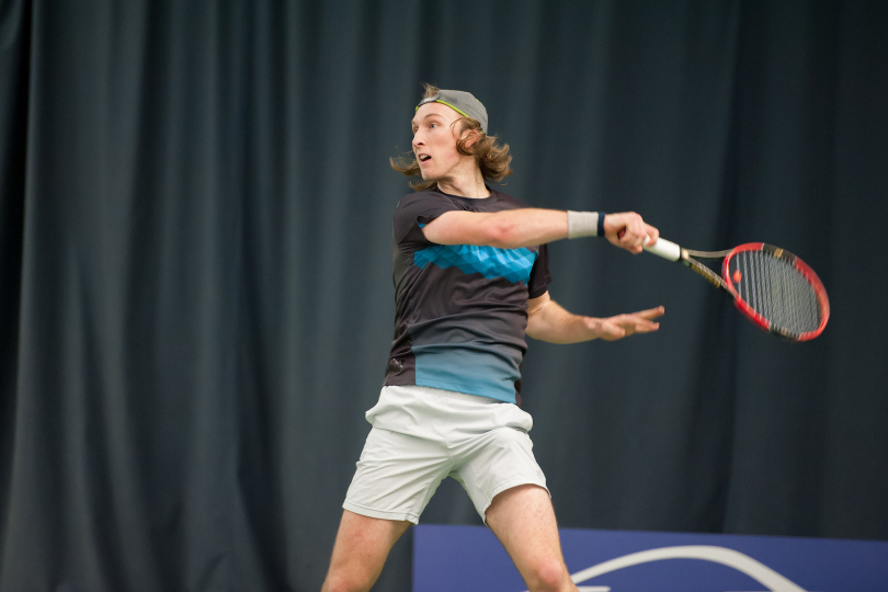 Shropshire’s Luke Henley in action at The Shrewsbury Club yesterday. Photo: Richard Dawson Photography