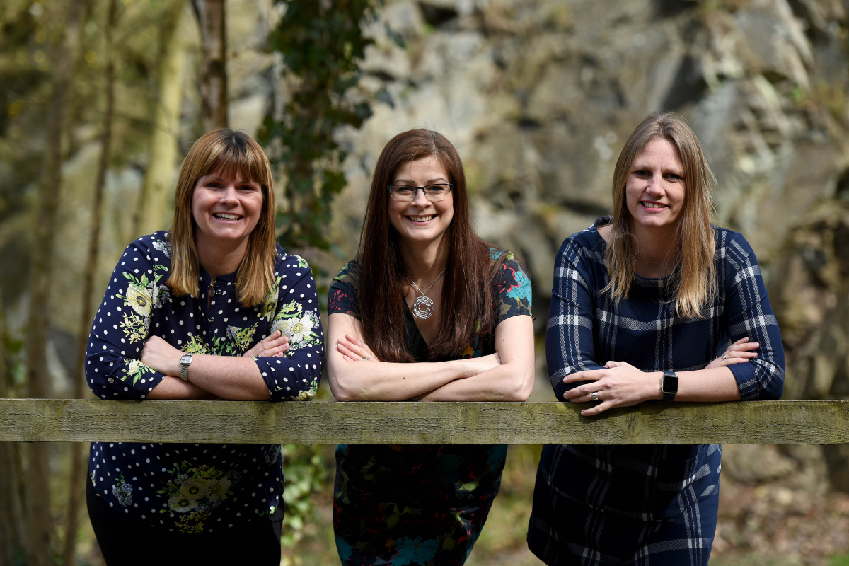 Kirsty Smallman, Jan Minihane and Rhea Alton from J&PR Ltd