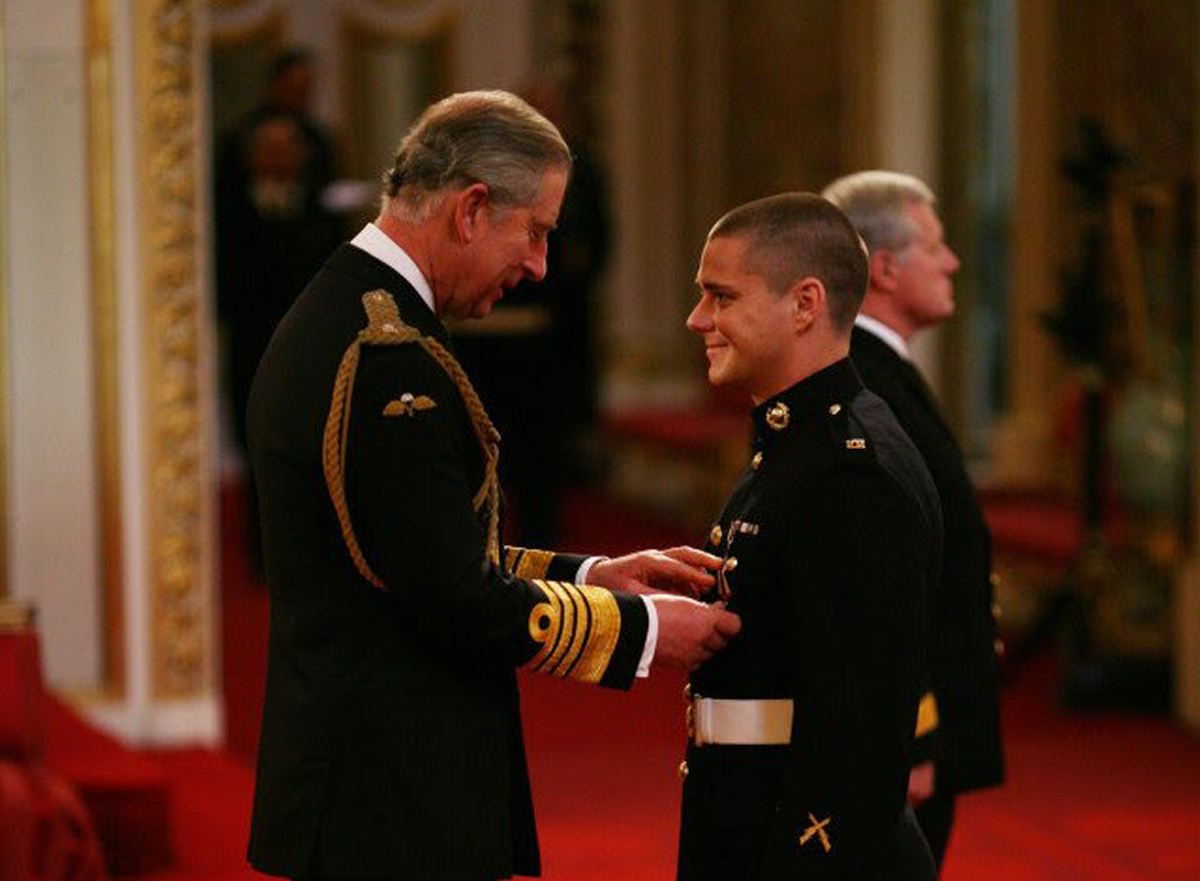 Matt Bispham received the Military Cross for hand to hand combat with the Taliban