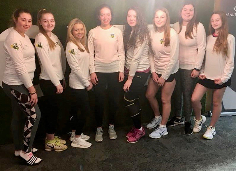 The Shropshire girls team enjoyed home advantage by playing at The Shrewsbury Club, from left: Emilie Gradwell, Erin Beards, Aimee Cooper, Helen Roberts, Rebecca Loxley, Imogen Dudson, Amy Dannatt, Amy Humphries