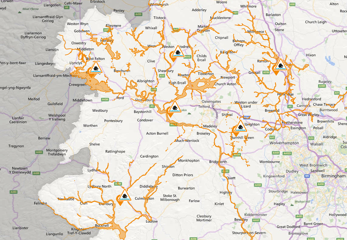 A number of Flood Alerts are in place. Image: Environment Agency