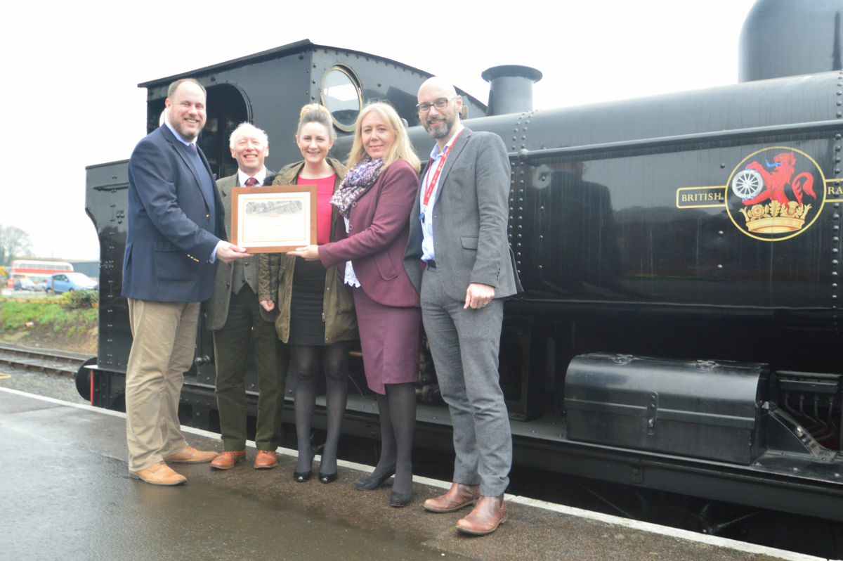 Ross D’Aniello, Graham Taylor and Erica Hinwood from Nock Deighton, with Shelagh Paterson and Nick Ralls from the Severn Valley Railway