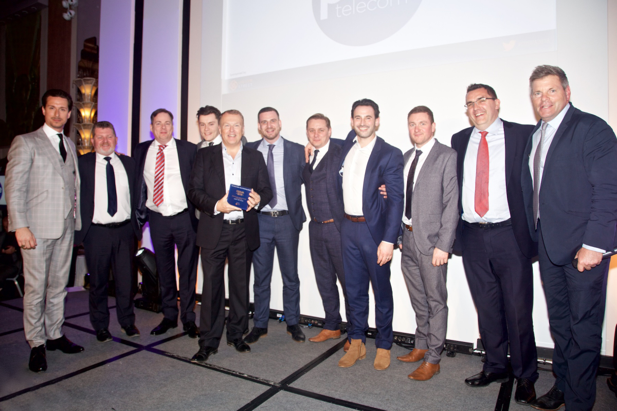 Matt Sandford, CEO of Pure Telecom with members of the team