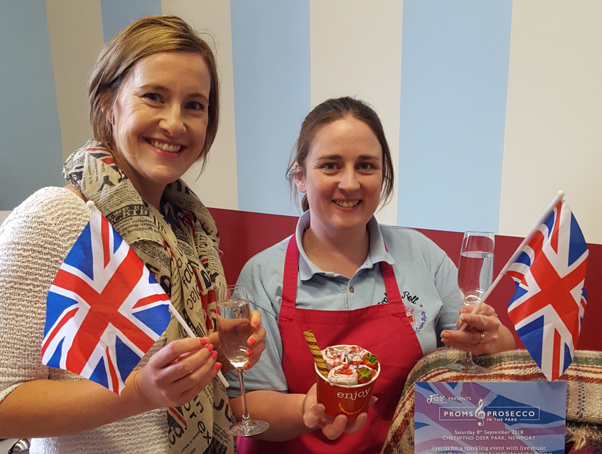 Esther Wright, director of Fizz Festivals, organisers of Proms and Prosecco in the Park and Donna Hand, owner of Craft and Roll Ice Cream in Shrewsbury