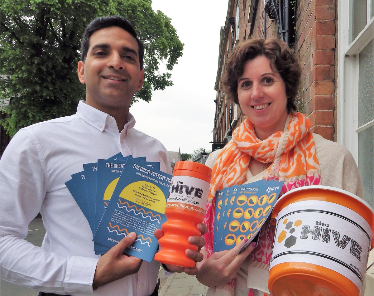 Star PR Director Sundeep Sehijpal with The Hive's programmes and projects manager, Emma Croall