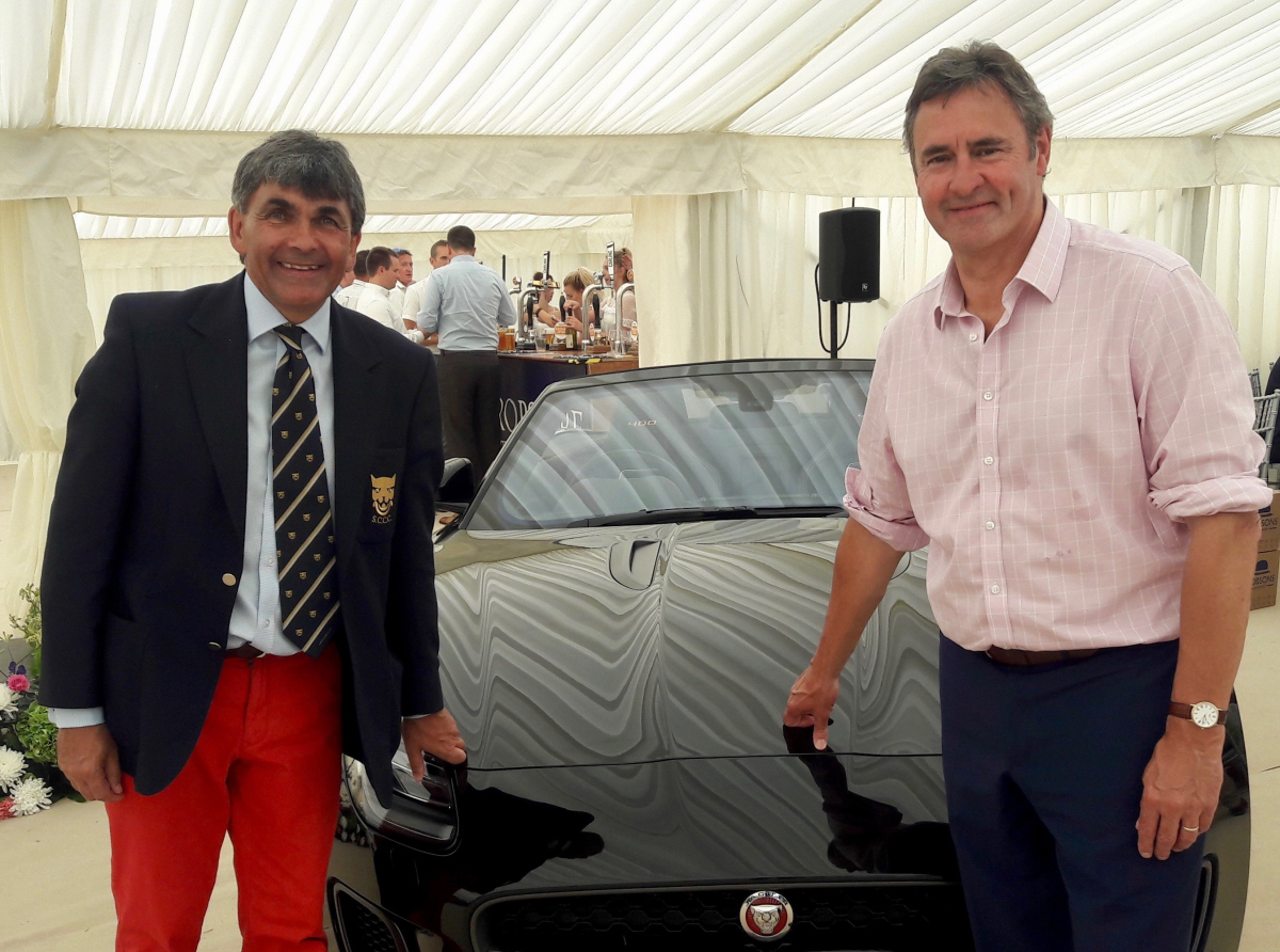 Event organiser Toby Shaw, left, the chairman of Shropshire County Cricket Club, and Chris Cowdrey, the former Kent and England captain, who was master of ceremonies