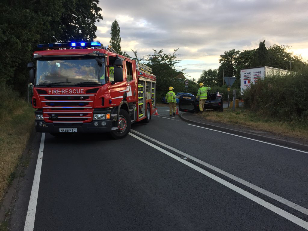 The scene of the collision on the A49 near Craven Arms. Photo: @SFRS_CravenArms