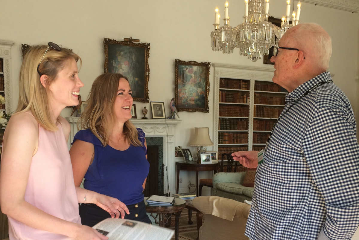 David Worrall, Volunteer Room Guide, welcomes visitors to the Library at Dudmaston Hall