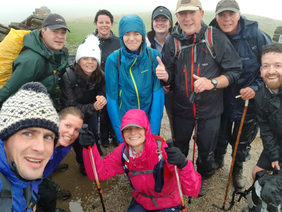 A group from Savills feeling the cold at the top of Pen y Ghent