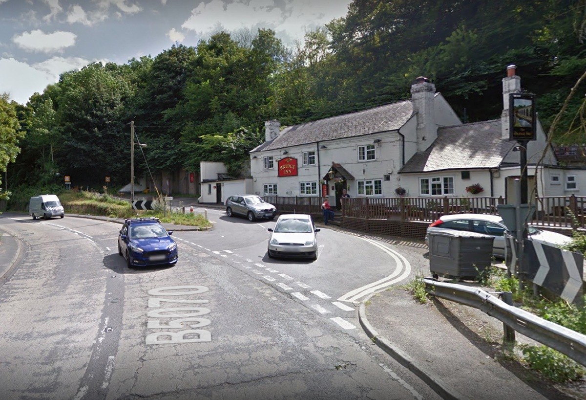 The collision happened outside the Bridge Inn on Chirk Bank. Photo: Google Street View