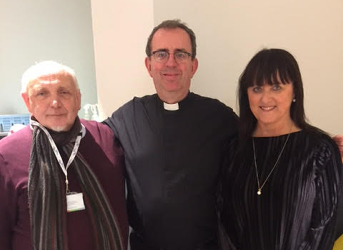 Rev Richard Coles with David Bell, Deputy Chair of Age UK STW and Chair, Anne Wignall