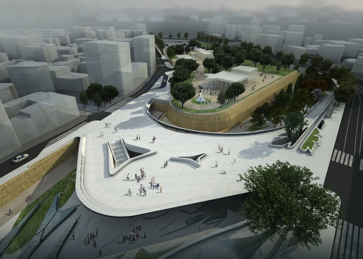 An artists' impression of Eleftheria Square where the FSP access covers are being used. Photo: Zaha Hadid Architects