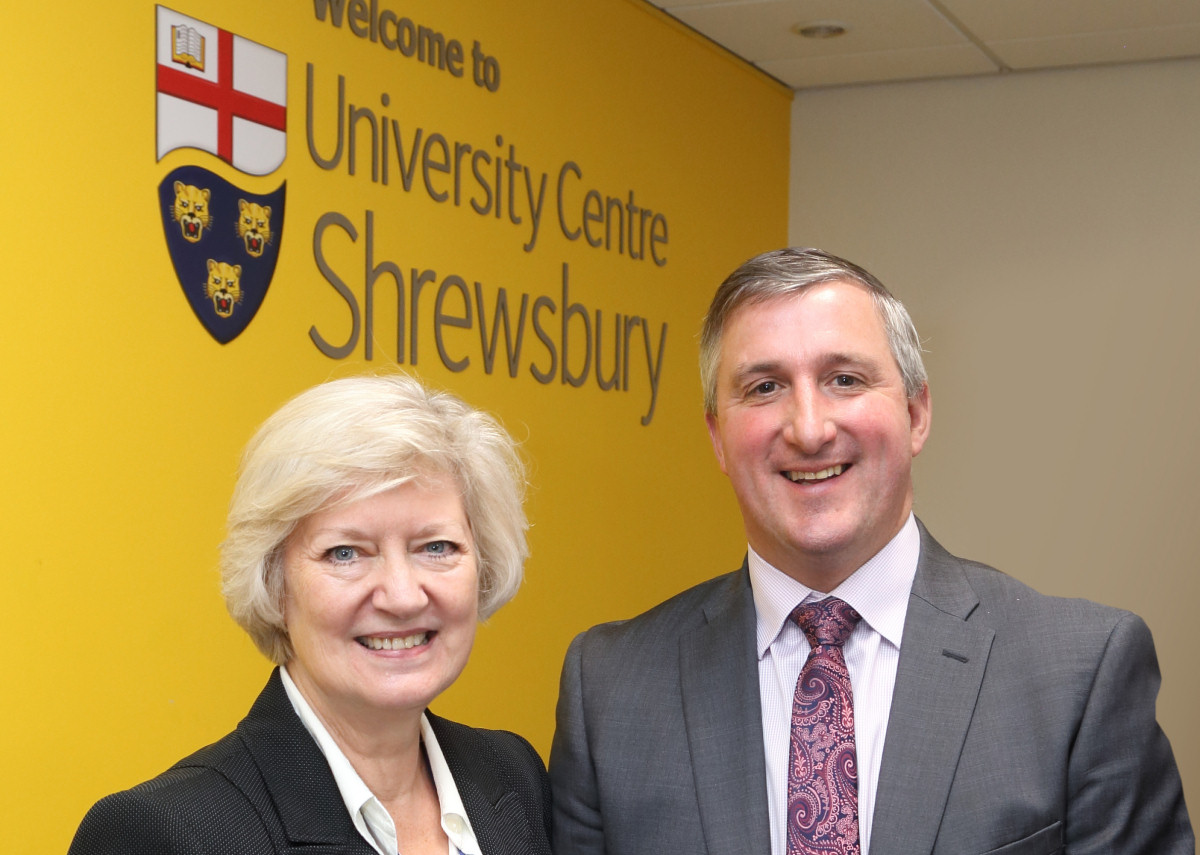Professor Anna Sutton, Provost of UCS, and Robin Morris, Chairman of Morris & Company