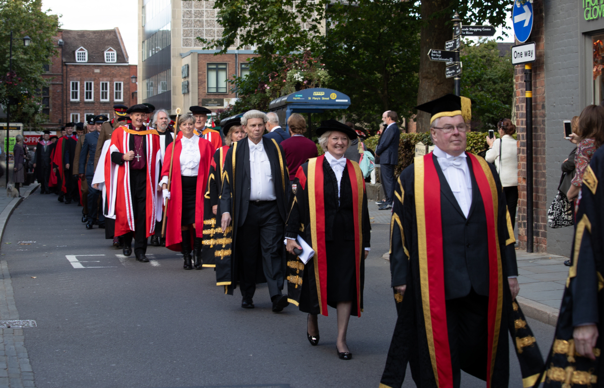 A ceremonial procession took place through Shrewsbury town centre
