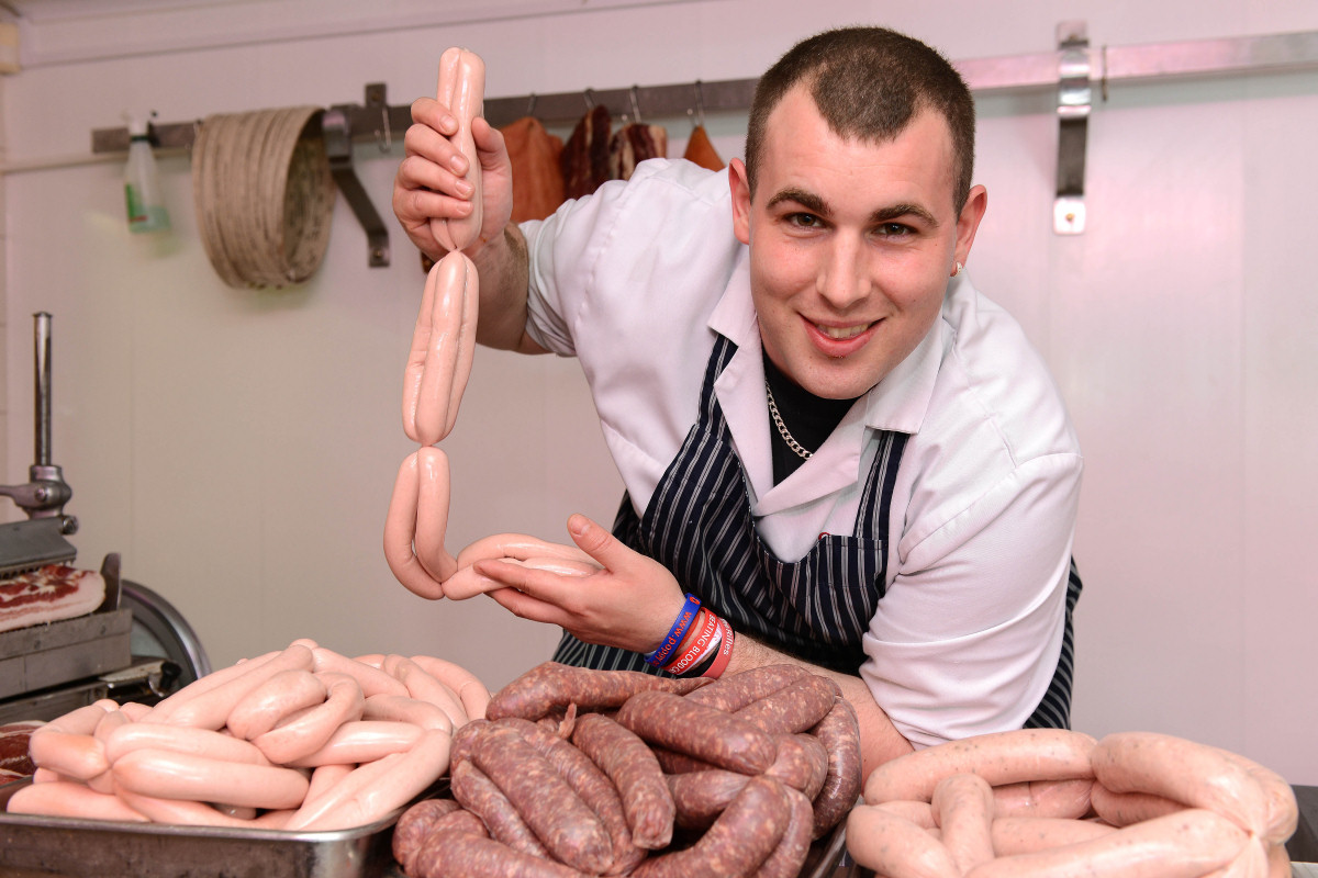 Aran Pearson, part of the G.N Badley & Sons team, who are searching for a sizzling new sausage recipe