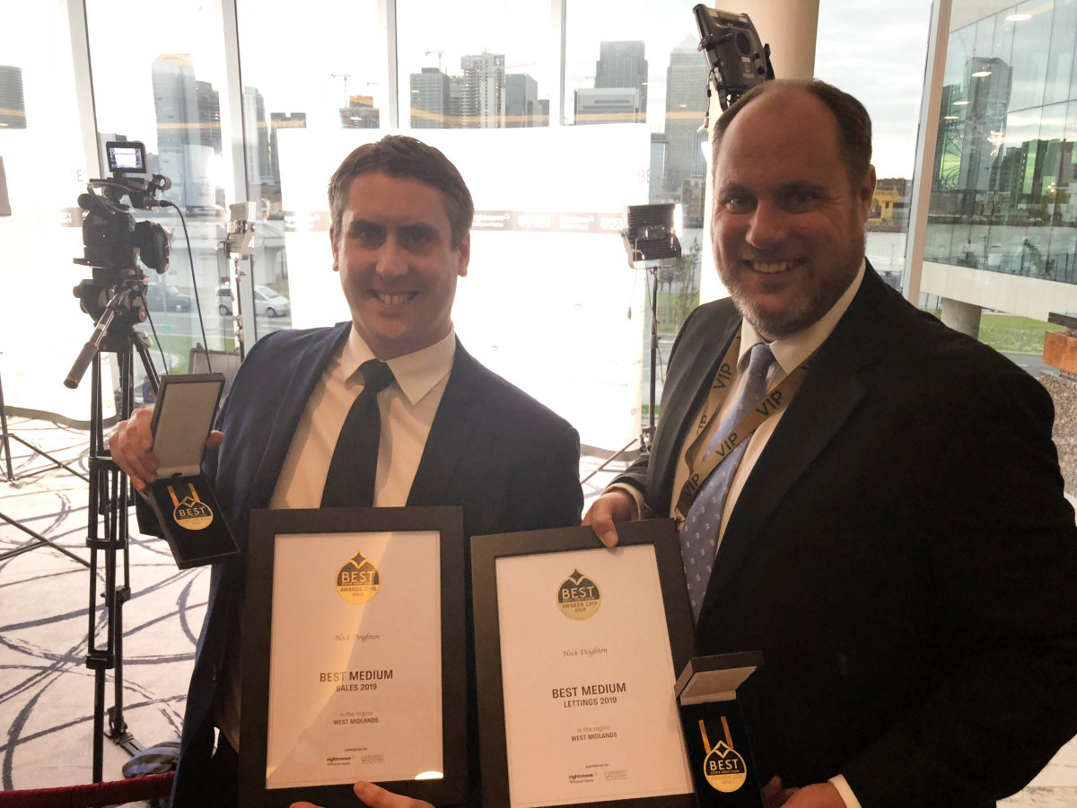 Ross D'Aniello and Tom Skelley from Nock Deighton with the awards