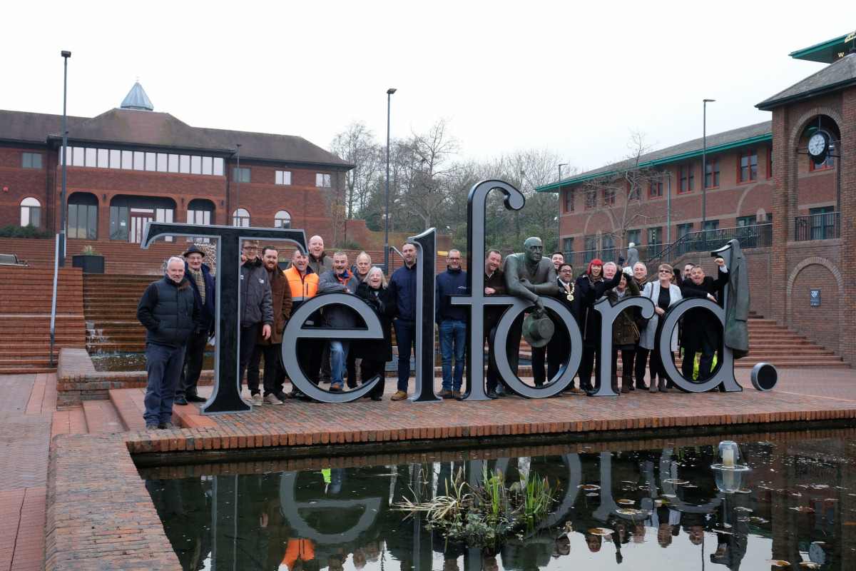 Telford Square and the restored Thomas Telford statue was officially opened this afternoon. Photo: Telford & Wrekin Council