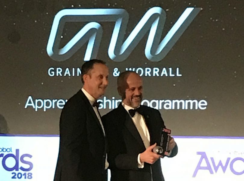 Grainger & Worrall Director Edward Grainger (right) and the company’s Systems Director, Matt Snelson, with the award