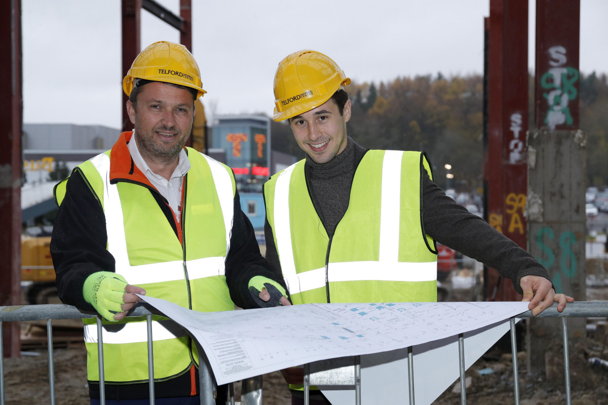 Jacob Chandler and centre manager Glynn Morrow on the Fashion Quarter site