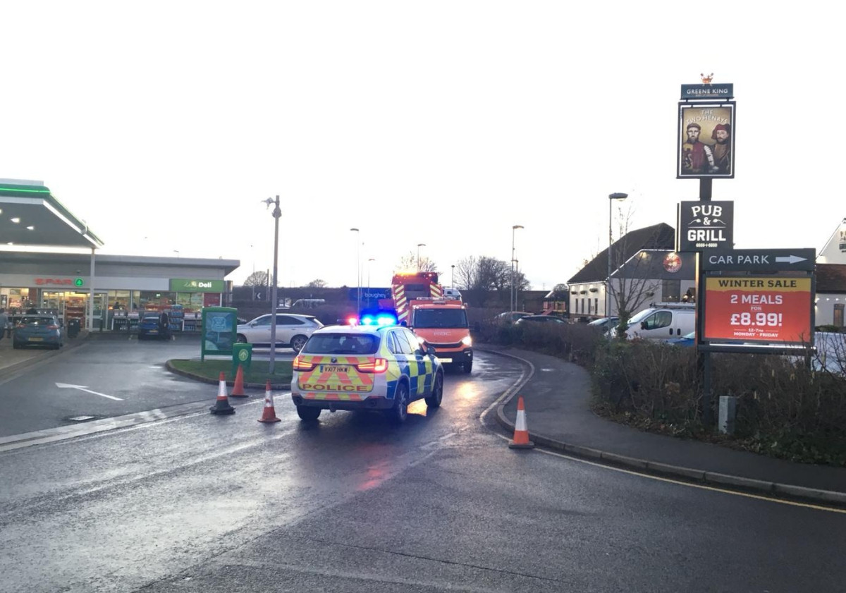 Police closed the road following the collision on Robert Jones Way in Battlefield