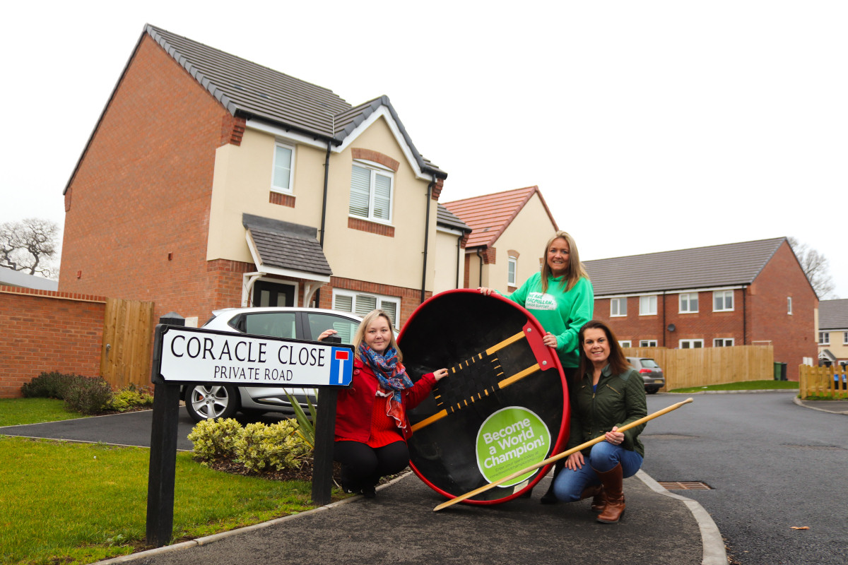 Sharon Taylor of Galliers Homes, Kate Thomas of Macmillan Cancer Research and Jayne Davies of the coracle championship