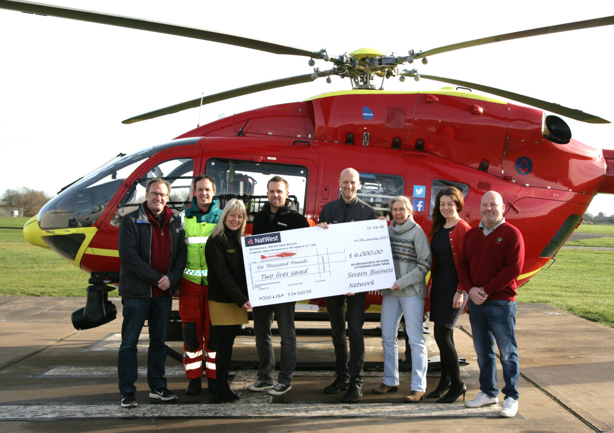 Members of the Severn Business Network group raised £6,000 for the Midlands Air Ambulance  Charity
