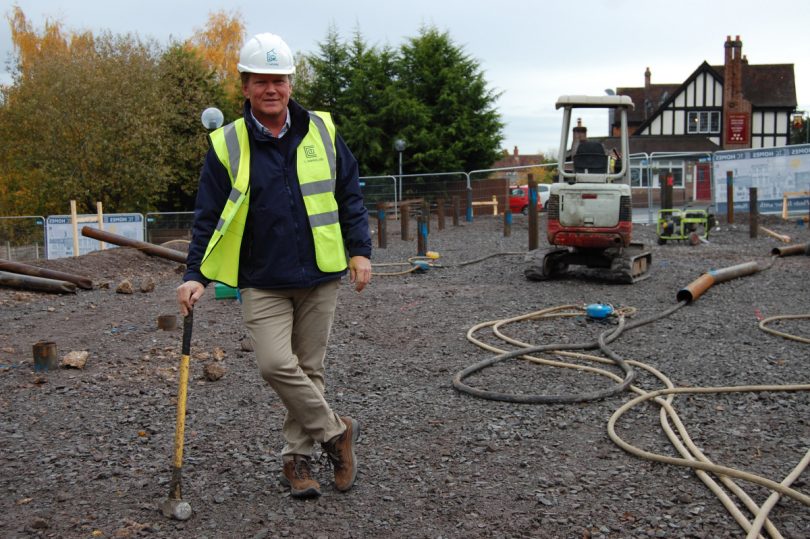 Tim Charnley is pictured when work started on the new Red Barn, Shrewsbury development in December