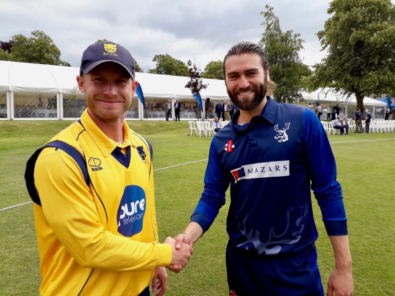 The two captains, Shropshire’s Alexei Kervezee, left, and Grange Cricket Club’s Scotland international Dylan Budge, at Wrekin College