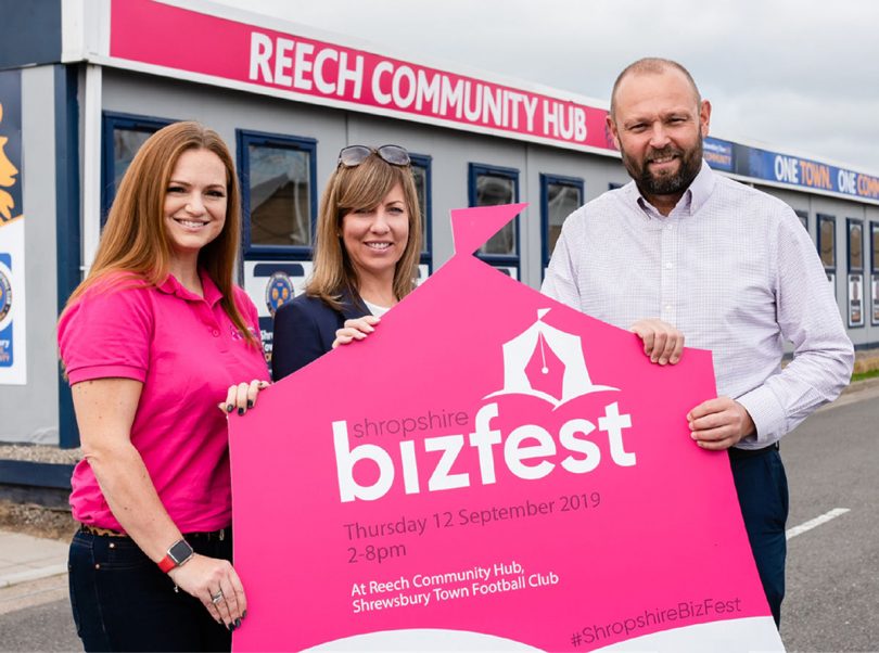 From left, Rachel Davy (Shropshire Festivals), Dena Evans (Reech Media) and Dave Williams (Henshalls)