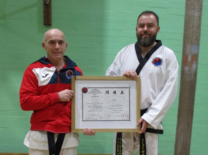 David Rowley with instructor Gary Plant