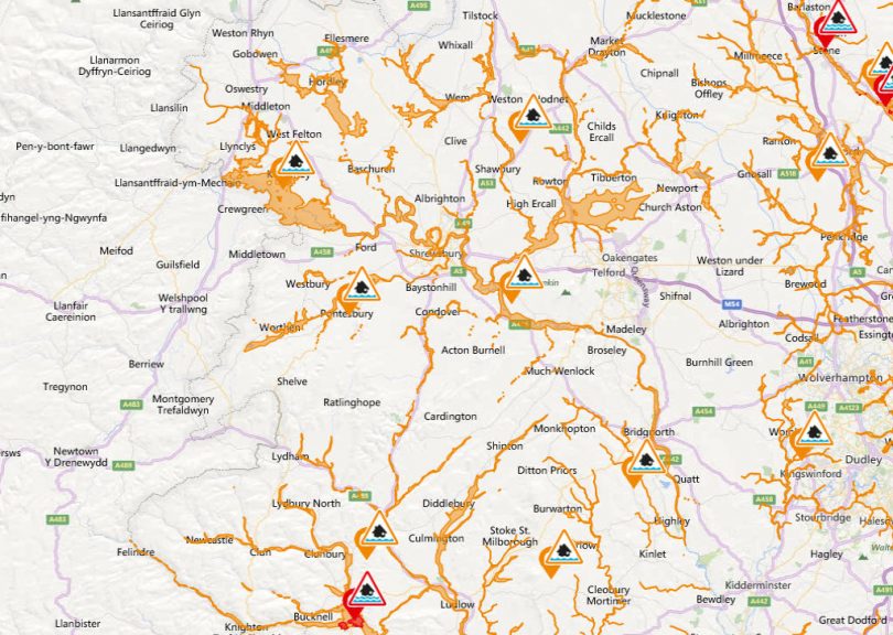 A number of flood alerts have been issued in Shropshire. Image: Environment Agency
