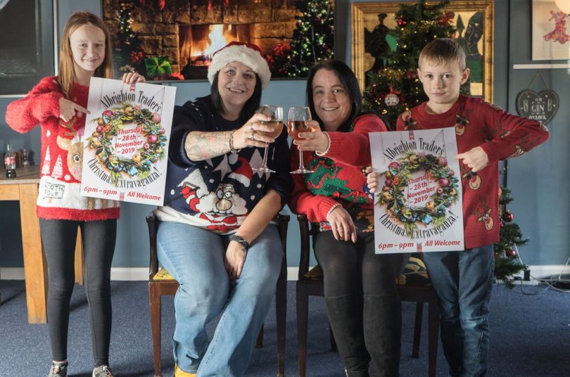 Getting ready for the Christmas Extravaganza are Sienna Brittain (Albrighton Rose Queen), Sally Hall (Next Door Bar), Steph French (Albrighton Traders) and Jack Bennett (Albrighton Prince)