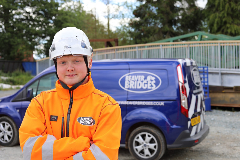 Telford College’s most recent Apprentice of the Year winner, James Halbert, is continuing to progress his career at Shrewsbury-based bridge-building specialists, Beaver Bridges
