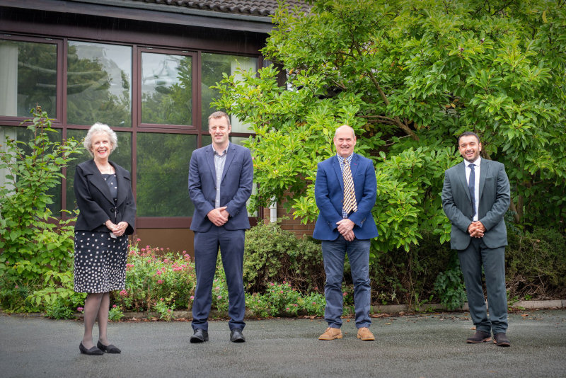Councillor Pam Moseley who represents Monkmoor; Councillor Robert Macey, Portfolio Holder for Housing and Strategic Planning; Councillor Mark Jones, Chair of the Housing Supervisory Board and Harpreet Rayet, Managing Director of Cornovii Developments
