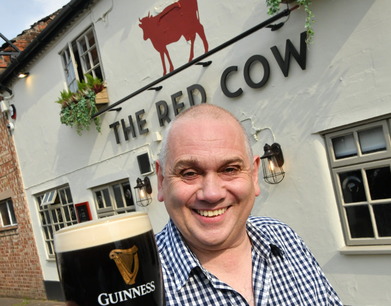 Publican David Wiles outside the new look Red Cow