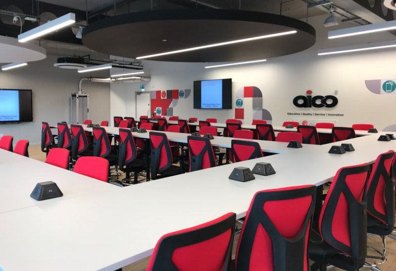 One of Aico's training rooms at their Oswestry headquarters