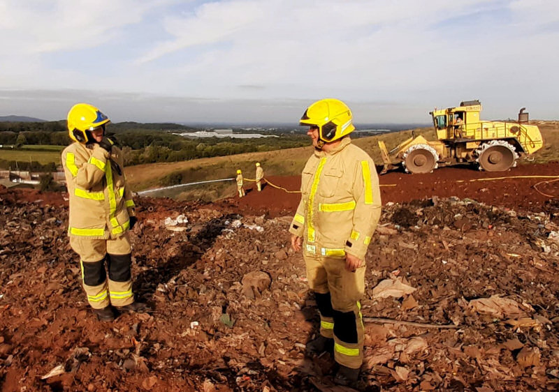 Firefighters at the scene of the fire at the site in Telford. Photo: Shropshire Fire and Rescue Service / @shropsfire