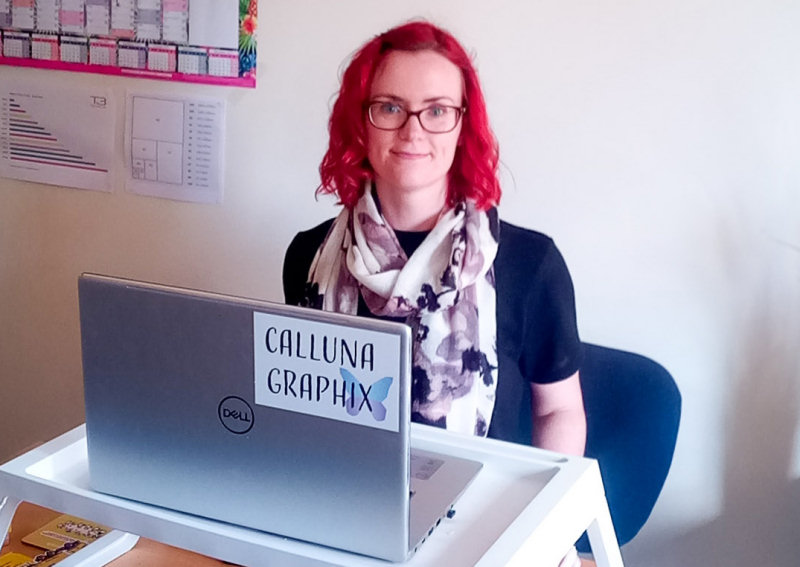 Heather Crowe of Calluna Graphix is a regular attendant to the online networking