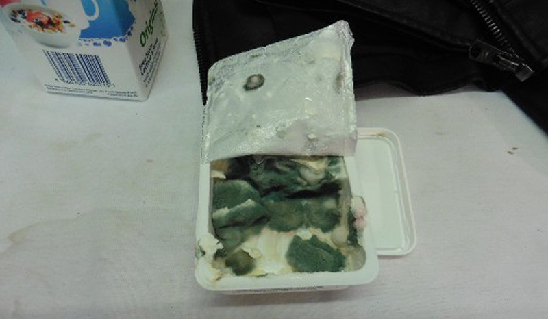 A container of soft cheese was left to go mouldy. Photo: Telford & Wrekin Council