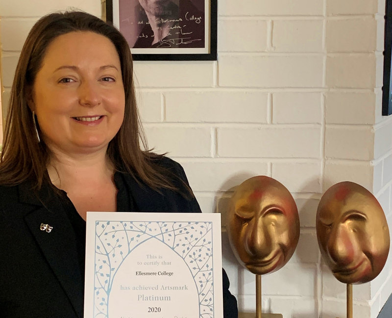 Rachel Schubert of Ellesmere College with the Artsmark Platinum Award