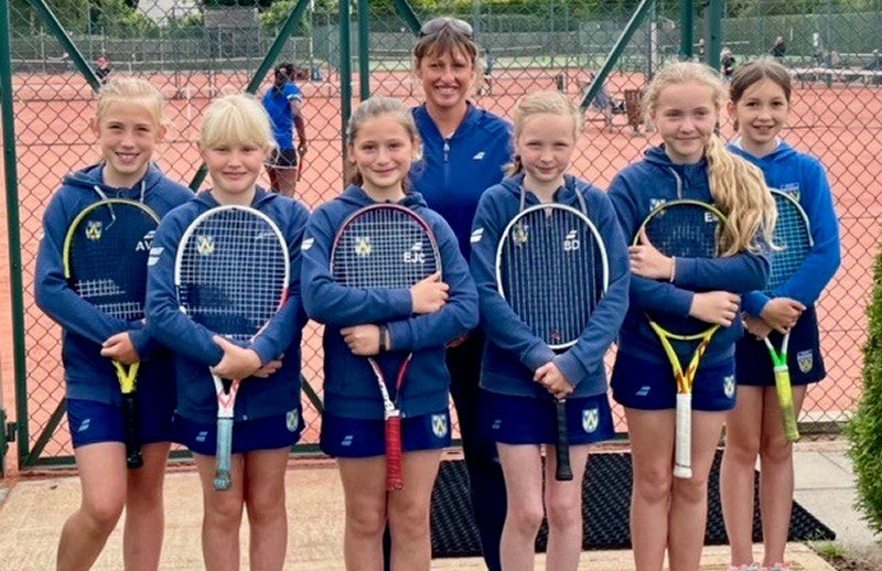 Shropshire’s girls team with captain Cheryl Evans at Leicester