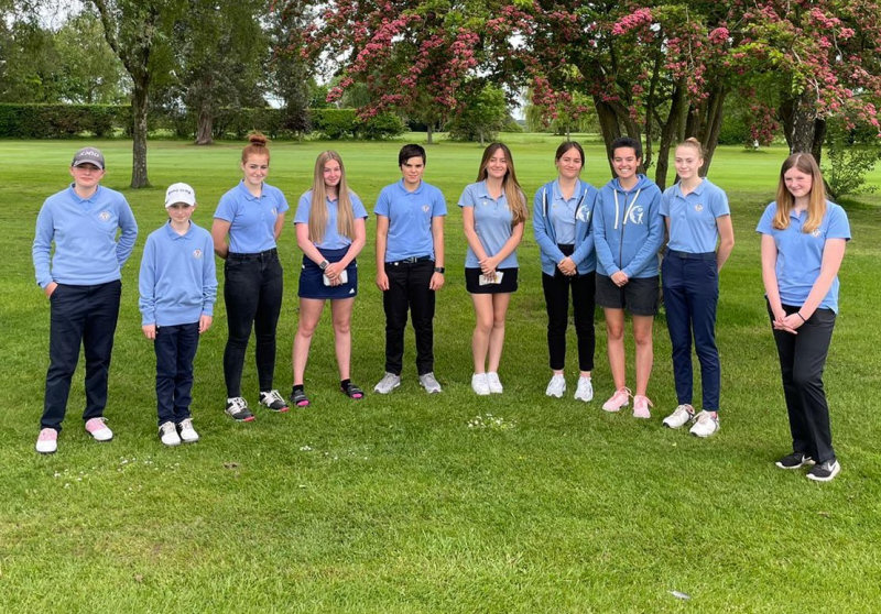 The County A team left to right: Lauren and Lucy Crump (Hill Valley) Seren Ramsey (Henlle Park) Jess Warren (Wrekin) Isabel Negron-Jennings (Llanymynech) Xyra and Djalece Van der Merwe (Telford) (correct) Ellie Potts (Henlle Park) Katie Halliday (Telford) and Sophie Brothwood (Lilleshall).