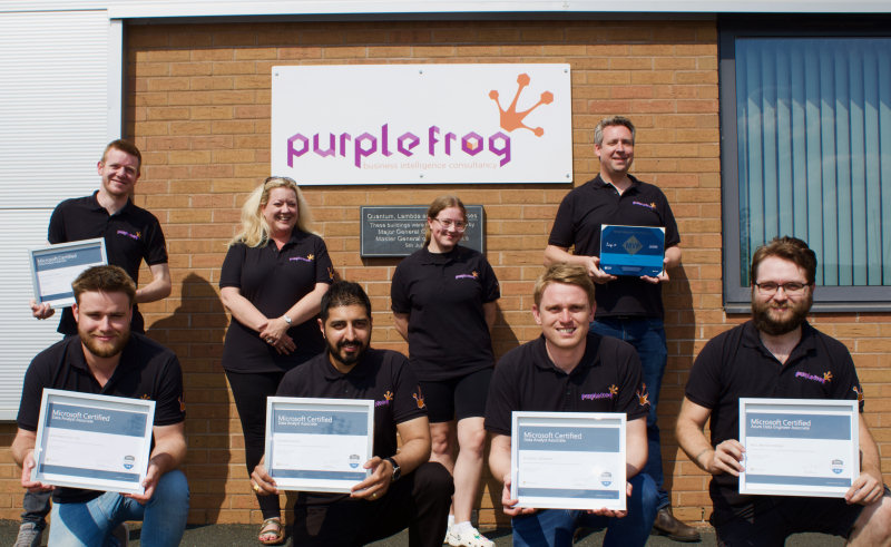The Purple Frog Systems Ltd. team with their certificates