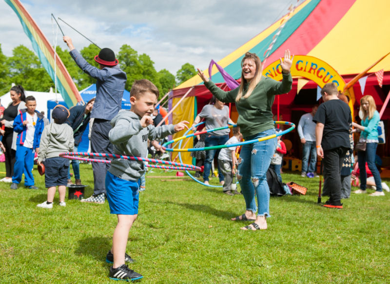 Free kids activities include entry to the Panic Circus big top