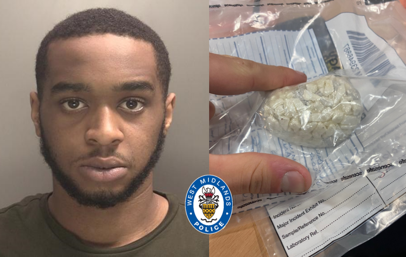 Amari Miller and the wraps that were found on him. Image: West Midlands Police