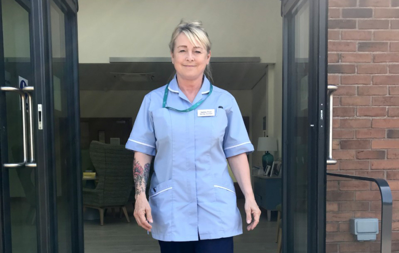 Debbie, a day services nurse at Severn Hospice, walks around 300,000 steps in the month whilst delivering specialist care
