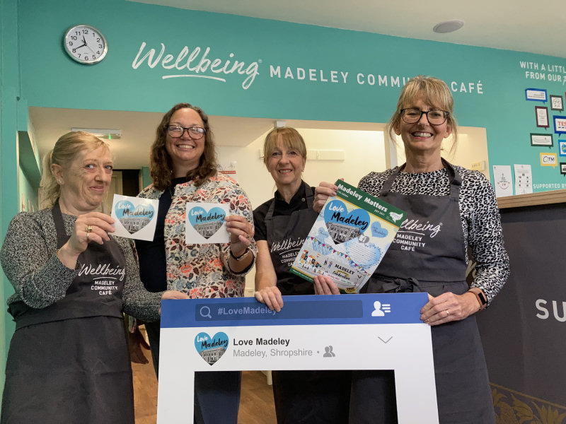 Pictured from left, volunteer Michelle Griffiths, new Madeley town clerk Alison Hinks, café volunteer Jennifer Jones and café manager Debbie Stewart