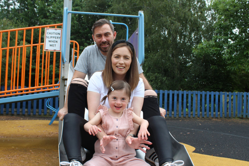 Play time at Hope House for Amelia and her parents Charlotte and Dave